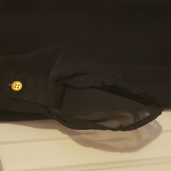 Sheer black top with gold buttons - Picture 3 of 5